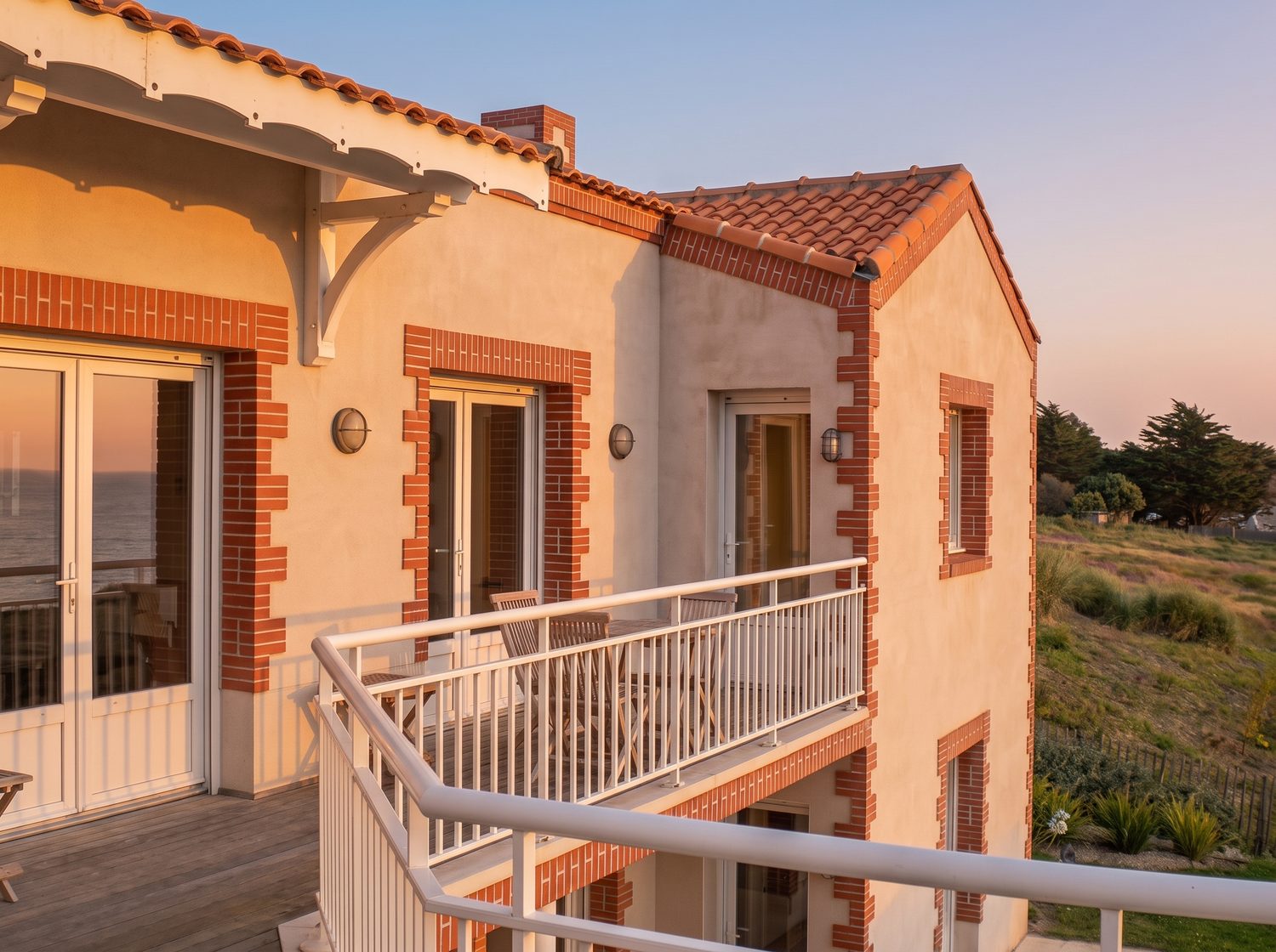Villa balnéaire avec balcon